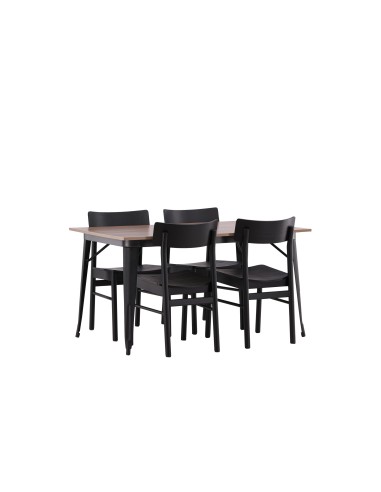 Matgrupp Tempe med Montros matstolar, 140 × 80 cm