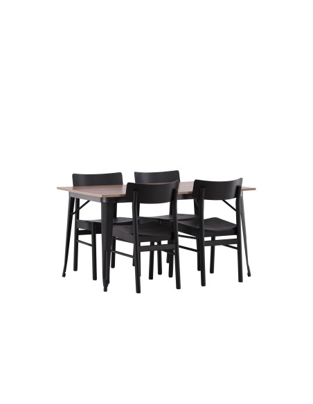 Matgrupp Tempe med Montros matstolar, 140 × 80 cm