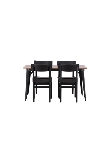 Matgrupp Tempe med Montros matstolar, 140 × 80 cm