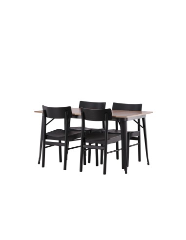Matgrupp Tempe med Montros matstolar, 140 × 80 cm