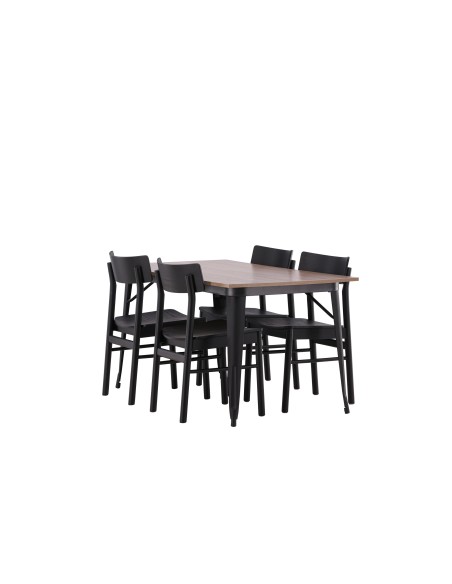 Matgrupp Tempe med Montros matstolar, 140 × 80 cm