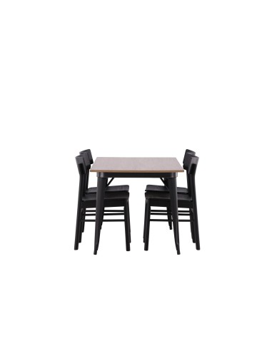 Matgrupp Tempe med Montros matstolar, 140 × 80 cm