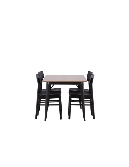 Matgrupp Tempe med Montros matstolar, 140 × 80 cm