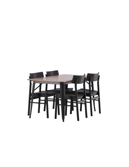 Matgrupp Tempe med Montros matstolar, 140 × 80 cm