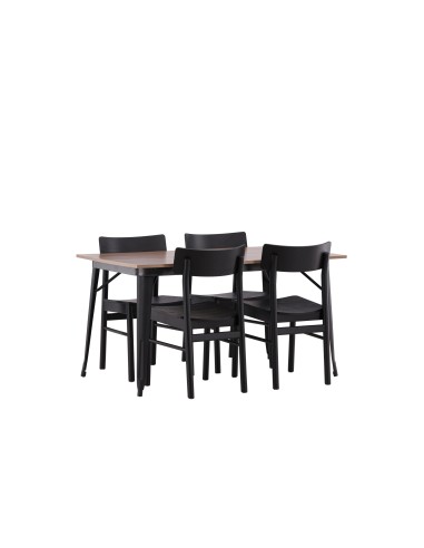 Matgrupp Tempe med Montros matstolar, 140 × 80 cm