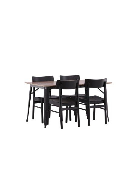 Matgrupp Tempe med Montros matstolar, 140 × 80 cm