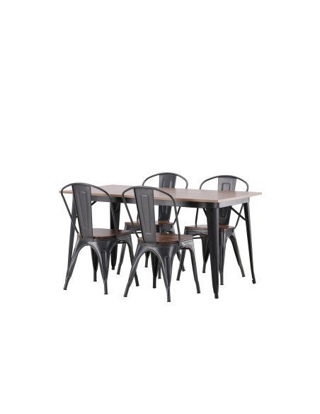 Matgrupp Tempe med Tempe matstolar, 140 × 80 cm