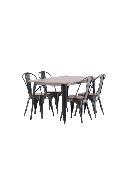 Matgrupp Tempe med Tempe matstolar, 140 × 80 cm