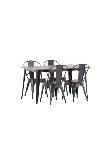 Matgrupp Tempe med Tempe matstolar, 140 × 80 cm