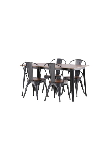 Matgrupp Tempe med Tempe matstolar, 140 × 80 cm