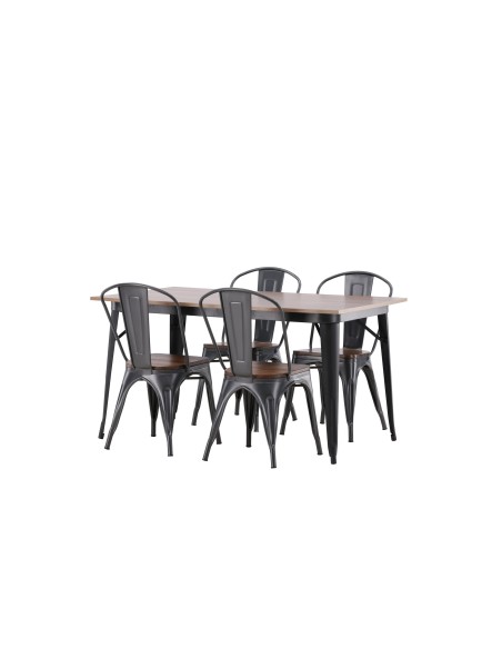 Matgrupp Tempe med Tempe matstolar, 140 × 80 cm
