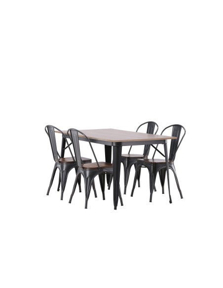 Matgrupp Tempe med Tempe matstolar, 140 × 80 cm