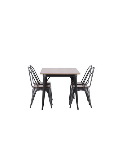 Matgrupp Tempe med Tempe matstolar, 140 × 80 cm