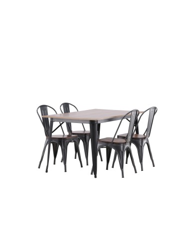 Matgrupp Tempe med Tempe matstolar, 140 × 80 cm
