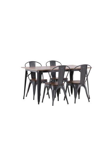 Matgrupp Tempe med Tempe matstolar, 140 × 80 cm