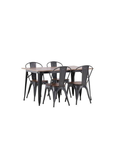 Matgrupp Tempe med Tempe matstolar, 140 × 80 cm