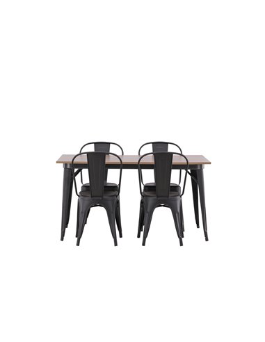Matgrupp Tempe med Tempe matstolar, 140 × 80 cm