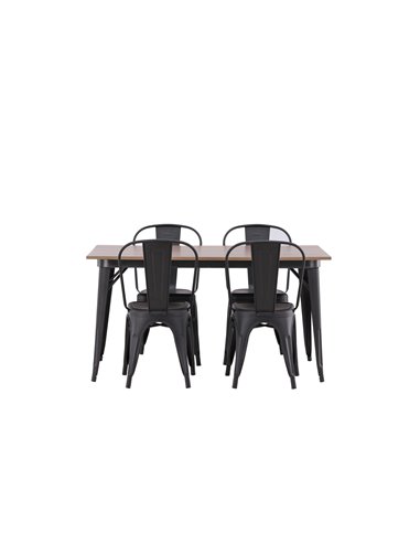Matgrupp Tempe med Tempe matstolar, 140 × 80 cm