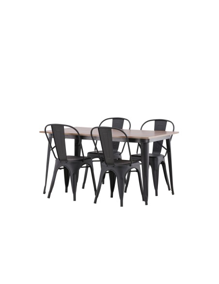 Matgrupp Tempe med Tempe matstolar, 140 × 80 cm