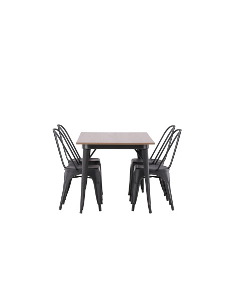 Matgrupp Tempe med Tempe matstolar, 140 × 80 cm
