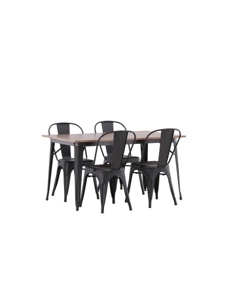 Matgrupp Tempe med Tempe matstolar, 140 × 80 cm