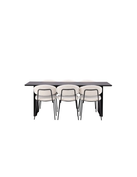 Matgrupp Vail med Chico matstolar, 200 × 100 cm