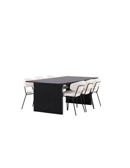 Matgrupp Vail med Chico matstolar, 200 × 100 cm