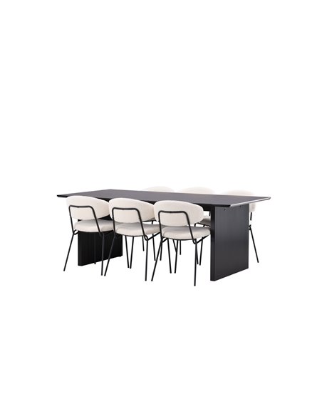 Matgrupp Vail med Chico matstolar, 200 × 100 cm