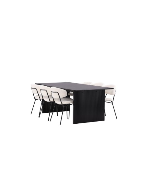 Matgrupp Vail med Chico matstolar, 200 × 100 cm