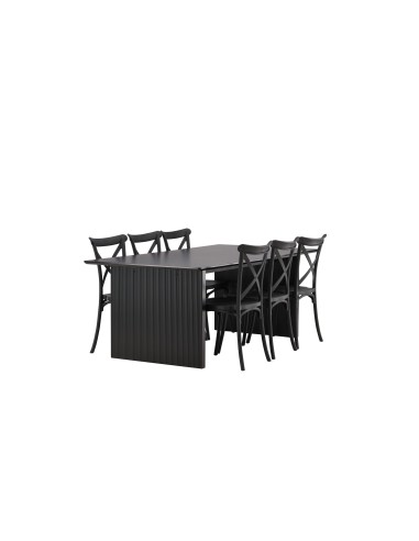 Matgrupp Vail med Crosett matstolar, 200 × 100 cm