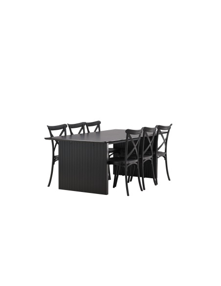 Matgrupp Vail med Crosett matstolar, 200 × 100 cm
