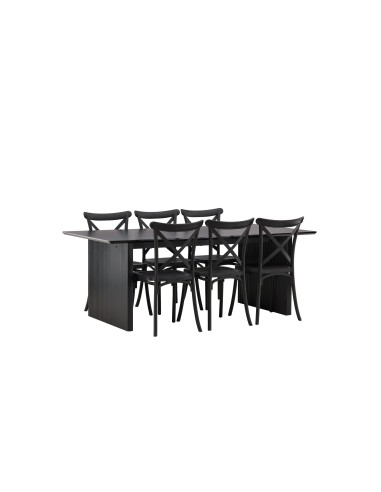 Matgrupp Vail med Crosett matstolar, 200 × 100 cm