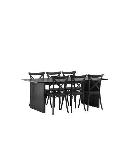 Matgrupp Vail med Crosett matstolar, 200 × 100 cm