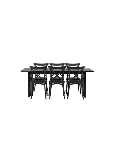 Matgrupp Vail med Crosett matstolar, 200 × 100 cm