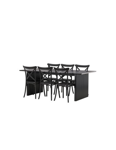 Matgrupp Vail med Crosett matstolar, 200 × 100 cm