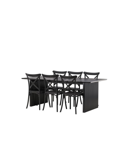 Matgrupp Vail med Crosett matstolar, 200 × 100 cm