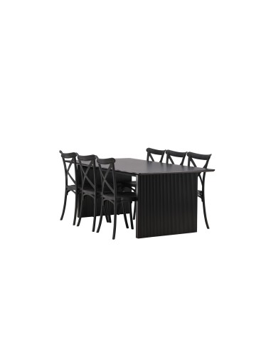 Matgrupp Vail med Crosett matstolar, 200 × 100 cm
