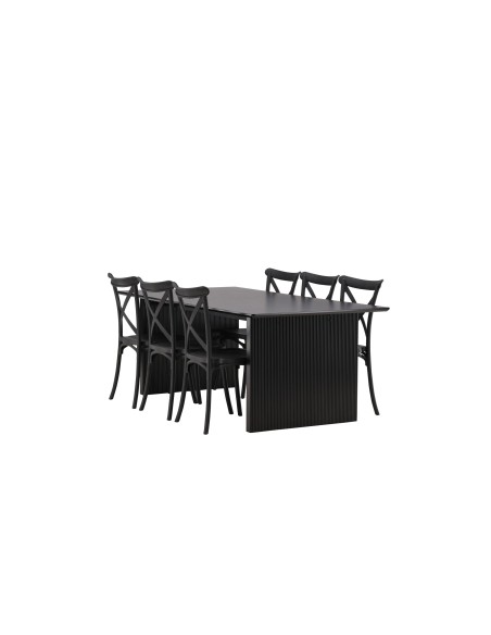 Matgrupp Vail med Crosett matstolar, 200 × 100 cm