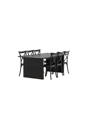 Matgrupp Vail med Crosett matstolar, 200 × 100 cm