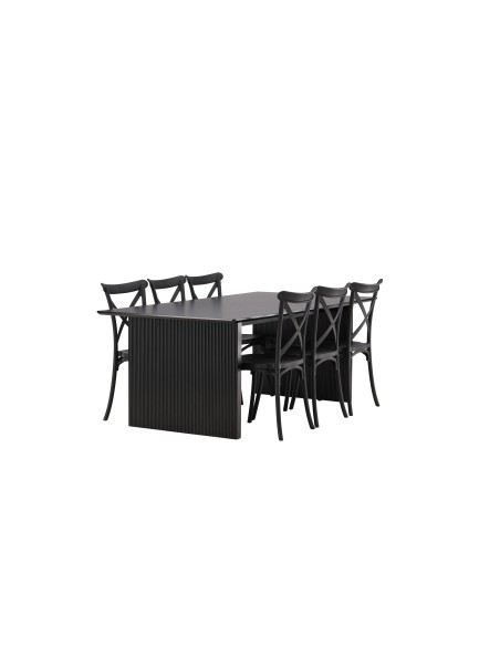Matgrupp Vail med Crosett matstolar, 200 × 100 cm