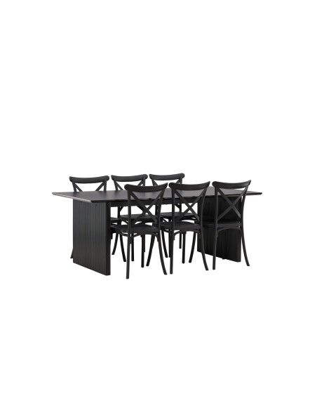Matgrupp Vail med Crosett matstolar, 200 × 100 cm