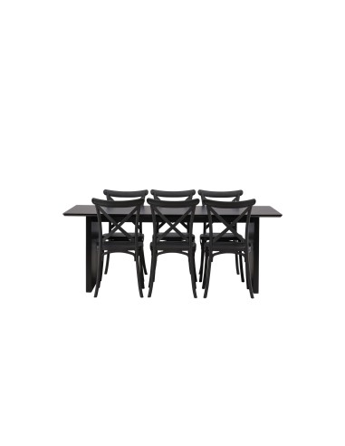 Matgrupp Vail med Crosett matstolar, 200 × 100 cm
