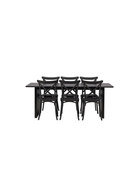 Matgrupp Vail med Crosett matstolar, 200 × 100 cm