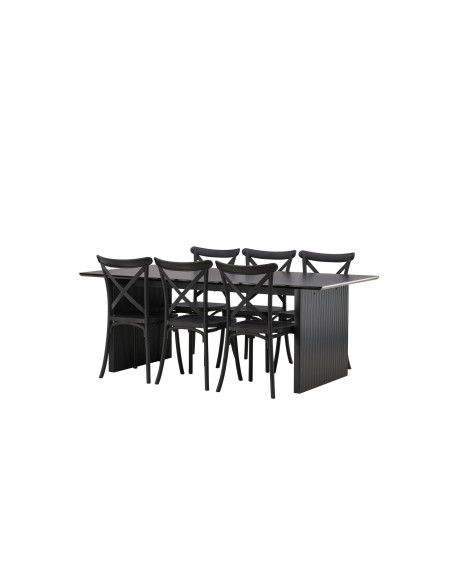 Matgrupp Vail med Crosett matstolar, 200 × 100 cm