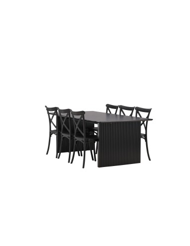 Matgrupp Vail med Crosett matstolar, 200 × 100 cm