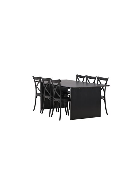 Matgrupp Vail med Crosett matstolar, 200 × 100 cm