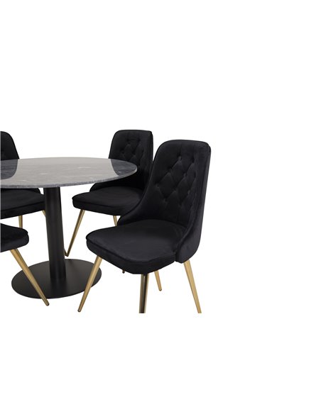 Matgrupp Estelle med Velvet Deluxe matstolar