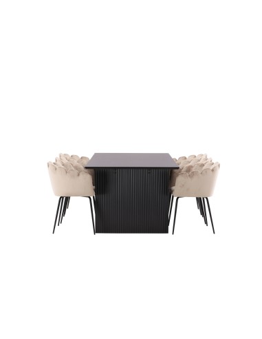Matgrupp Vail med Limhamn matstolar, 200 × 100 cm