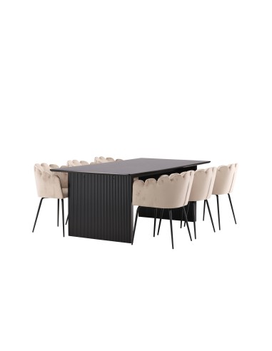 Matgrupp Vail med Limhamn matstolar, 200 × 100 cm