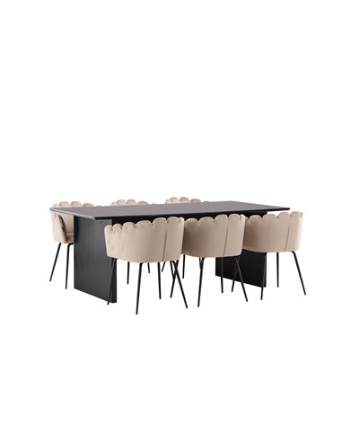 Matgrupp Vail med Limhamn matstolar, 200 × 100 cm